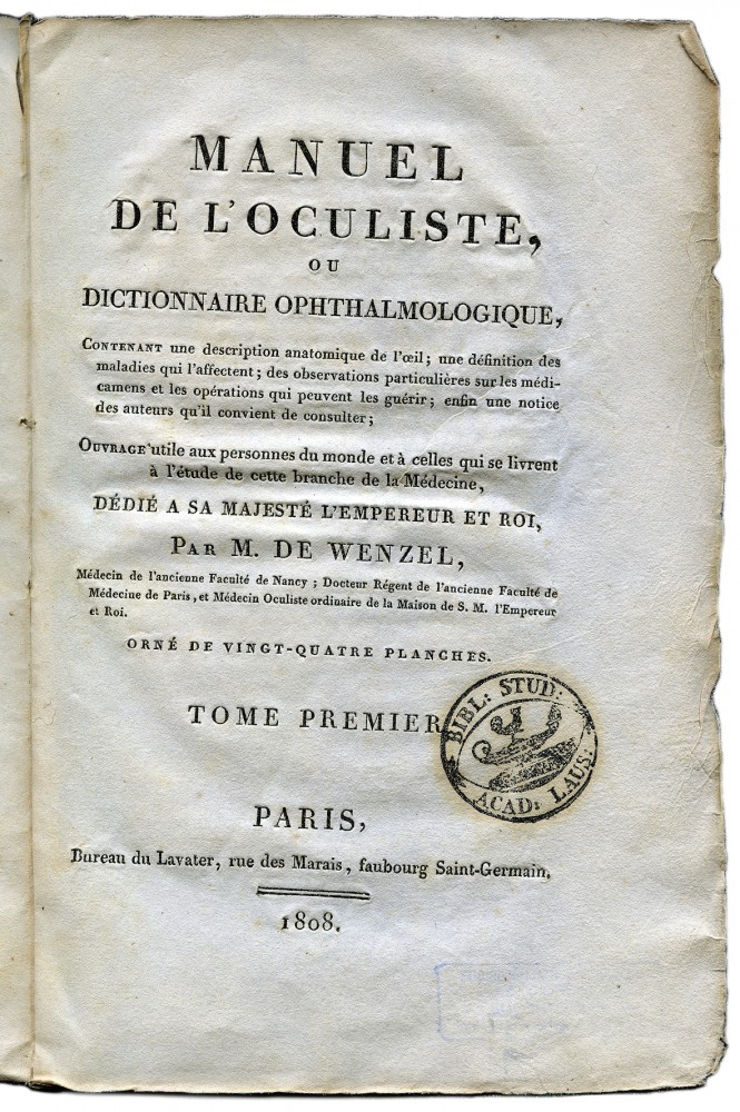 Livre Manuel de loculiste et dictionnaire ophtalmologique par Monsieur de Wezenel