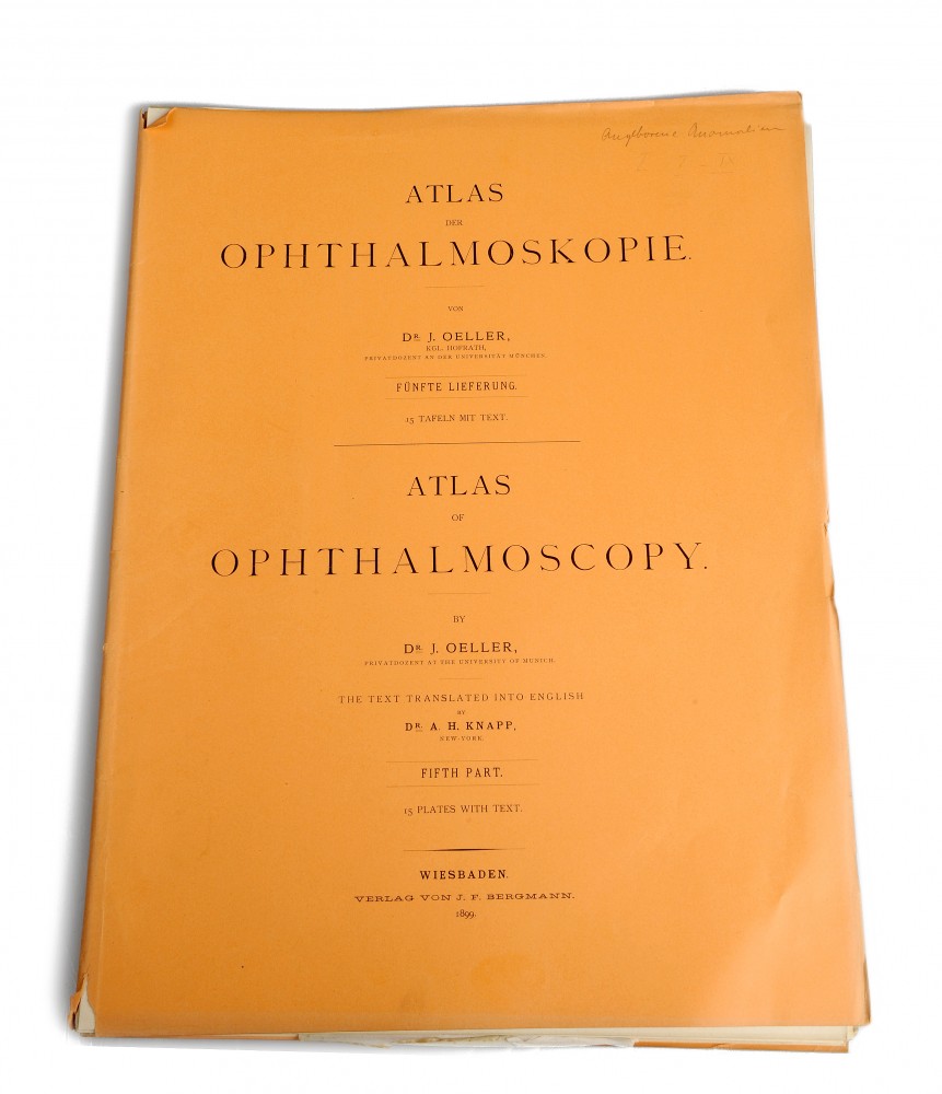 Livre Atlas der Ophthalmoskopie de J. Oeller